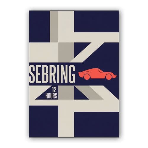 Sebring 12 Hours Minimalist Geometric Racing Poster wall art poster