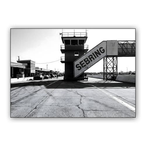 Historic Sebring Control Tower Black and White Photography wall art poster