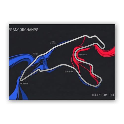 Spa-Francorchamps 24H Lateral G-Force Telemetry Art wall art poster
