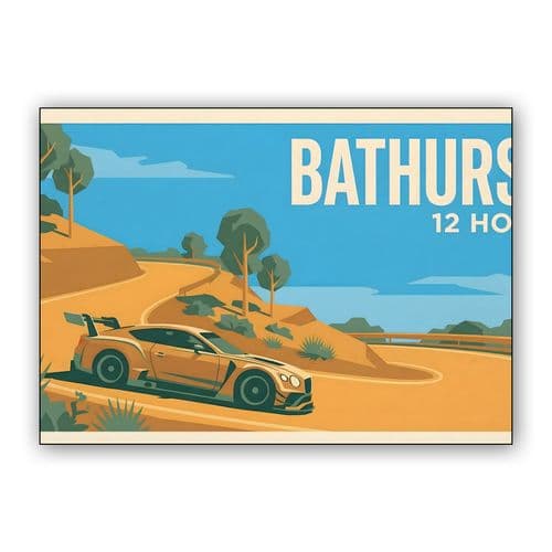 Bathurst 12 Hour Bentley Continental GT3 Travel Poster wall art poster