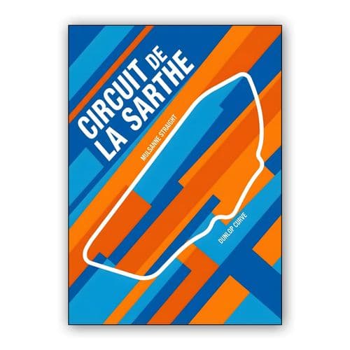 Circuit de la Sarthe Le Mans Geometric Track Poster wall art poster