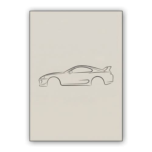 Toyota Supra A80: Minimalist Line Art Silhouette wall art poster