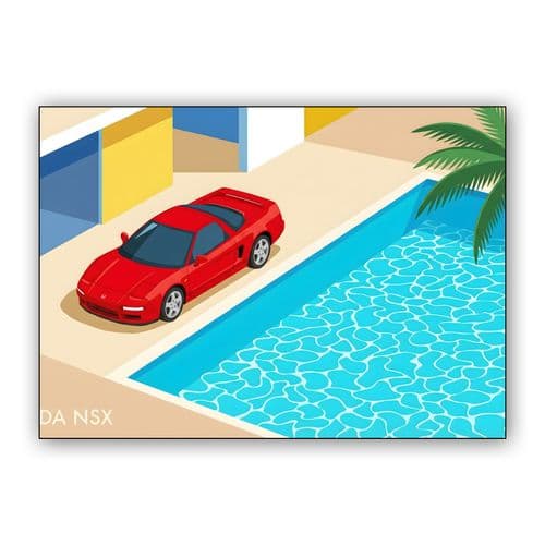 Honda NSX: Poolside Modernism wall art poster