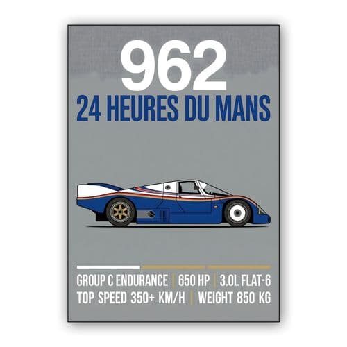 Porsche 962: 24 Heures du Mans Endurance Legend wall art poster