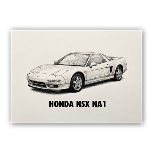 Precision in Dots: Honda NSX NA1 Stippling Art wall art poster