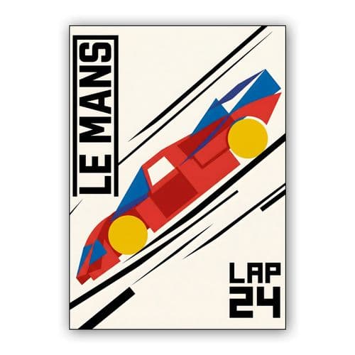 Lancia LC2: Le Mans Lap 24 Minimalist Poster wall art poster
