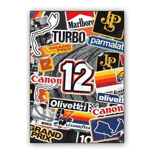 Grand Prix Heritage: Vintage Racing Sticker Bomb wall art poster