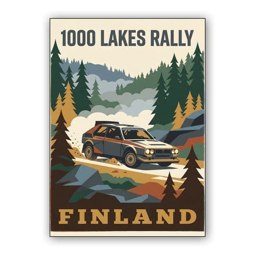 1000 Lakes Rally Finland: Lancia Delta S4 wall art poster