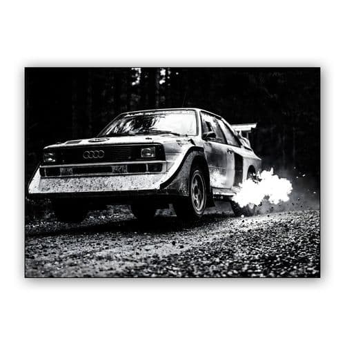 The Flame Spitter: Audi Sport Quattro S1 E2 Group B Rally wall art poster
