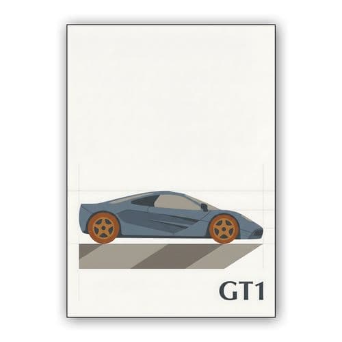 McLaren F1 GTR: Minimalist GT1 Design Study wall art poster