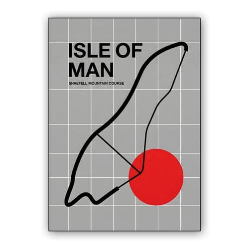 Snaefell Mountain Course: Minimalist Isle of Man Track Art wall art poster