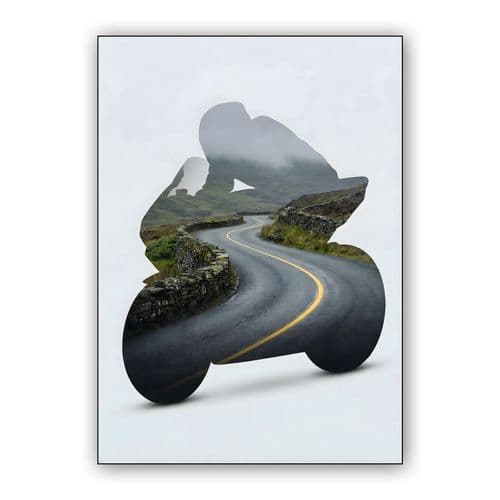 Spirit of the Road: Isle of Man TT Silhouette wall art poster