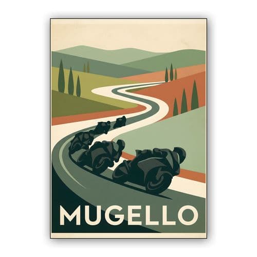 Mugello Circuit: Tuscany Motorcycle Racing Travel Poster wall art poster