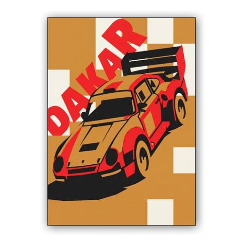 Porsche 959 Dakar Graphic Illustration wall art poster