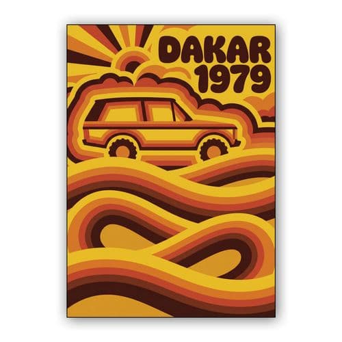 DAKAR 1979 Retro Psychedelic Rally Poster wall art poster
