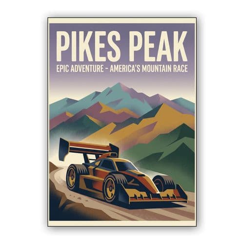 Pikes Peak Epic Adventure Mountain Race Poster wall art poster