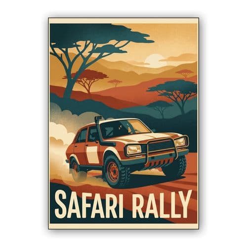 Safari Rally Renault 12 Adventure Poster wall art poster