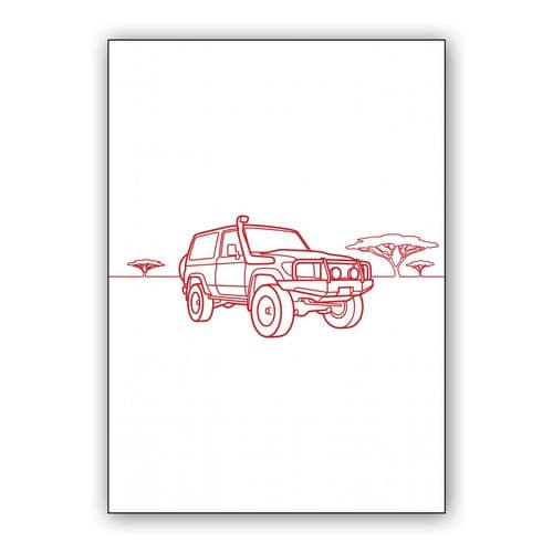 Toyota Land Cruiser 70 Series Safari Line Art wall art poster