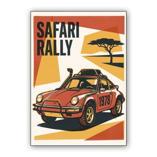 1978 Porsche 911 Safari Rally Savanna Poster wall art poster