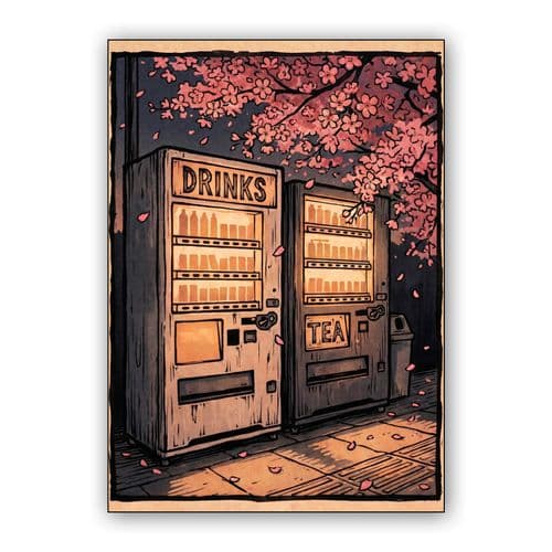 Midnight Sakura Vending wall art poster
