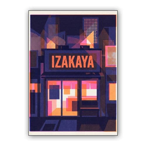 Neon Tavern Glow wall art poster