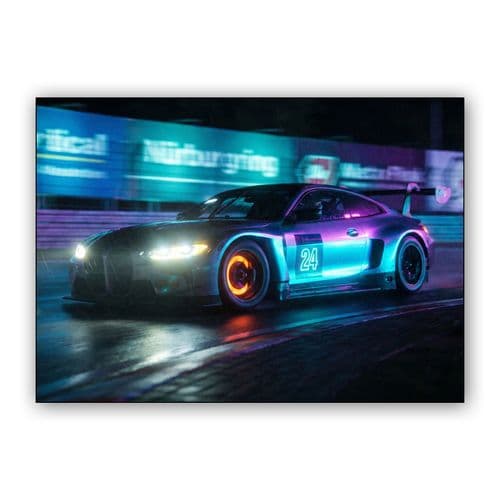 M4 GT3: Midnight at the Nürburgring wall art poster