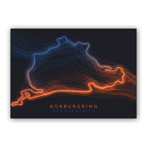 Nordschleife Velocity: Generative Light Trails wall art poster