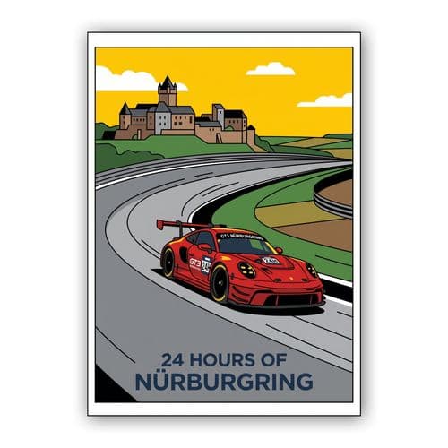 24 Hours of Nürburgring: The Castle Turn wall art poster