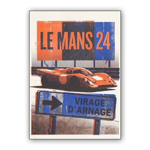 Le Mans 24h: Virage d'Arnage Porsche 917 wall art poster