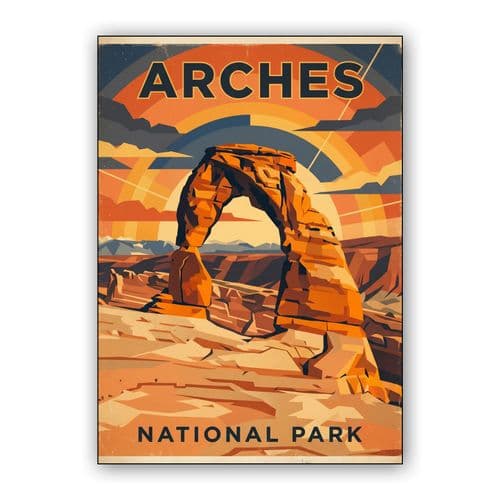 Arches National Park Vintage Travel Poster wall art poster