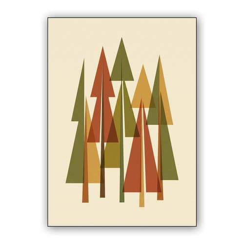 Geometric Woodland Harmony wall art poster