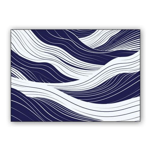 Rhythmic Navy Waves wall art poster