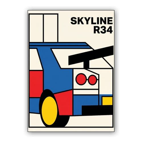 De Stijl Skyline R34 Composition wall art poster
