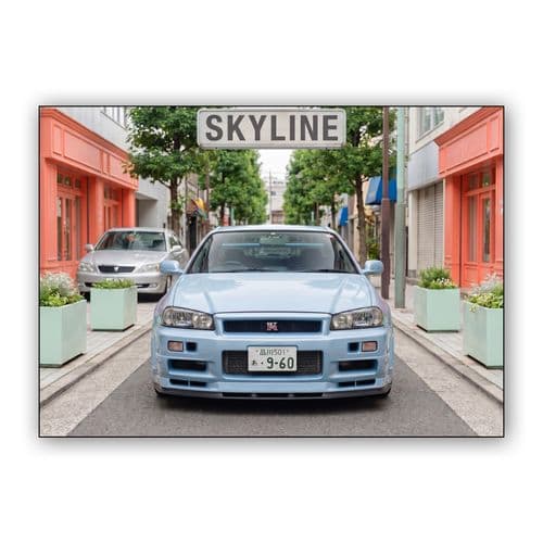 Bayside Blue Skyline R34 Urban Portrait wall art poster