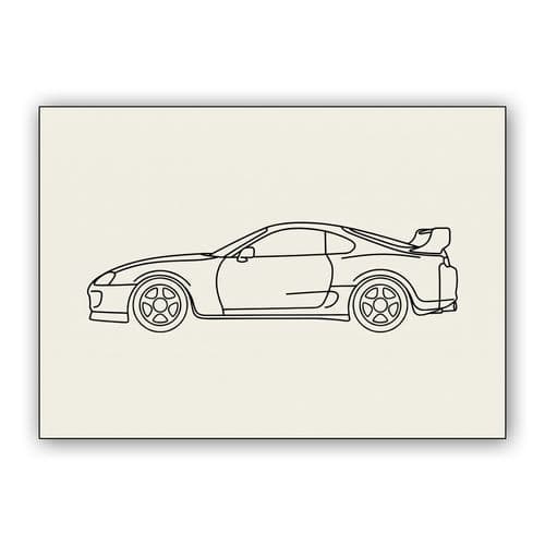 Supra A80 Minimalist Line Art Profile wall art poster