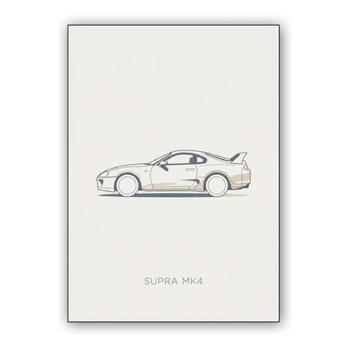 Supra MK4 Minimalist Profile wall art poster