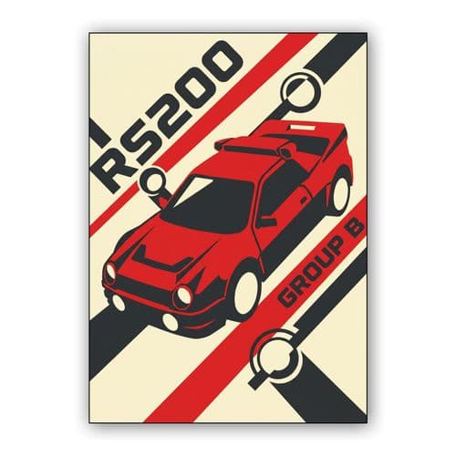 Ford RS200 Group B Rally Graphic wall art poster