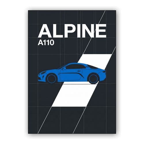 Alpine A110 Minimalist Grid Graphic wall art poster