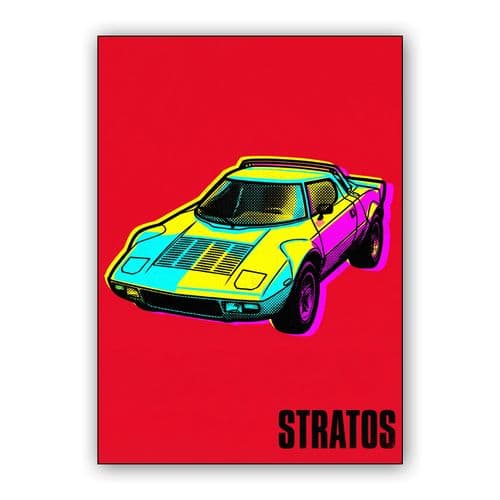 Lancia Stratos Pop Art Masterpiece wall art poster