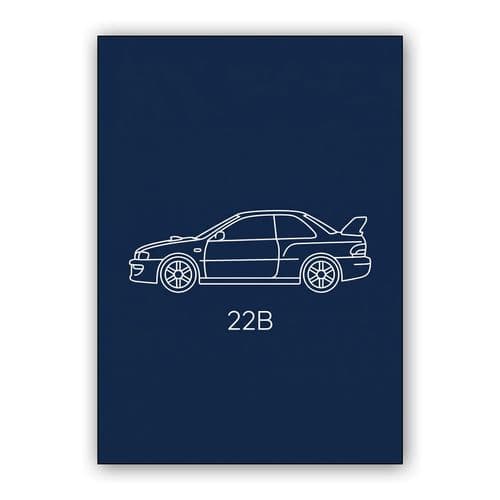 Subaru Impreza 22B STi Minimalist Line Art wall art poster