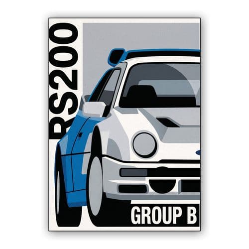 Ford RS200 Group B Flat Design Poster wall art poster