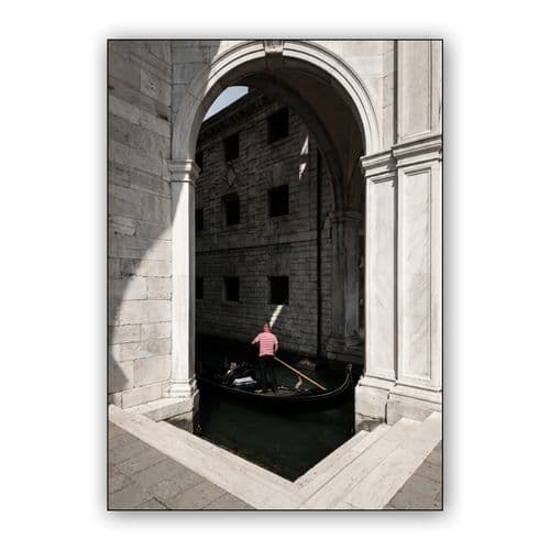 Through the Arch: Venice Gondolier Portrait wall art poster