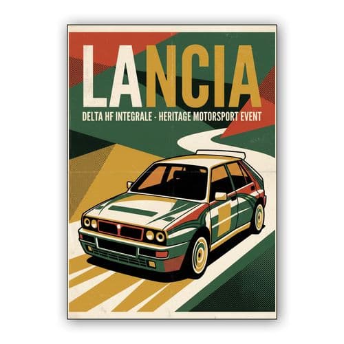 Lancia Delta HF Integrale Heritage Motorsport Poster wall art poster