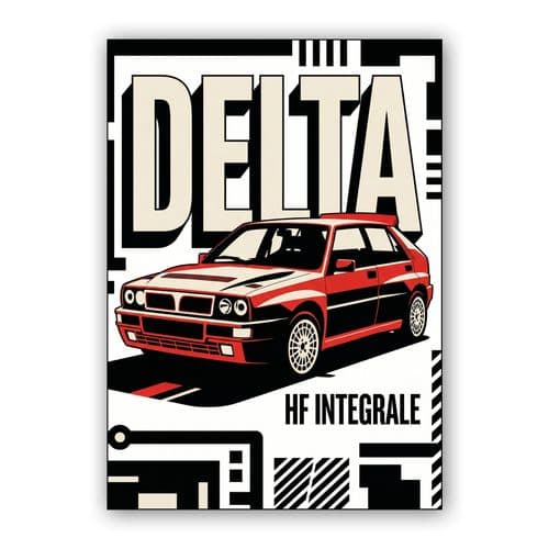 Lancia Delta HF Integrale Bold Graphic Poster wall art poster