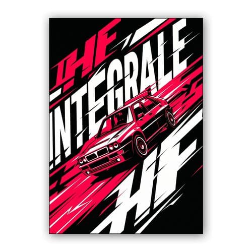 Lancia Delta HF Integrale High Speed Action Poster wall art poster