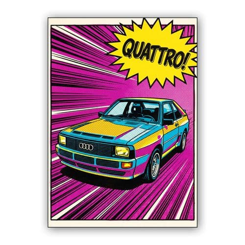 Audi Quattro Comic Book Pop Art Poster wall art poster