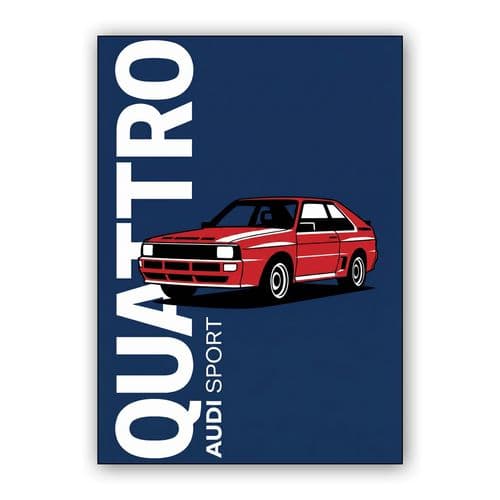 Audi Sport Quattro Bold Minimalist Typography Art wall art poster