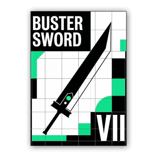 Swiss Style Buster Sword wall art poster