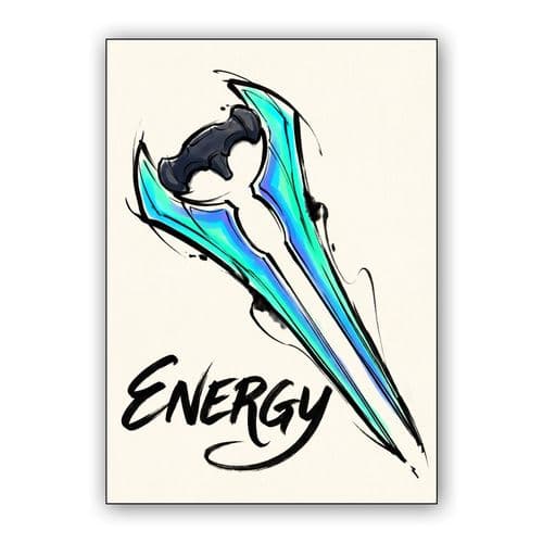 Dynamic Energy Sword Ink Art wall art poster