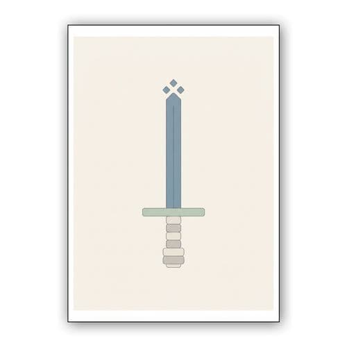 Japandi Master Sword wall art poster